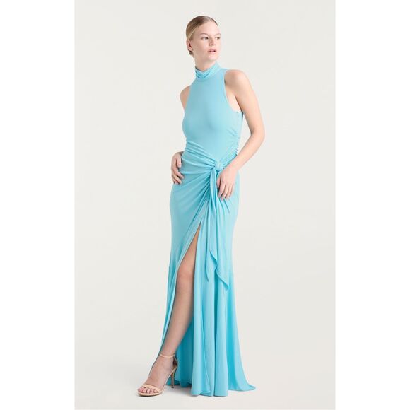 Cinq à Sept Rori High-Neck Knot-Waist Gown Size US 0 $595 - Picture 1 of 12